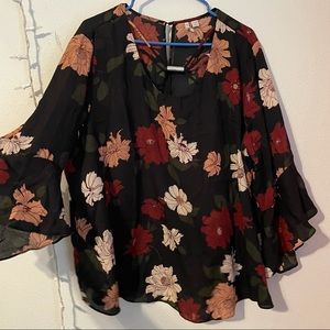 Plus Sized Floral Shirt